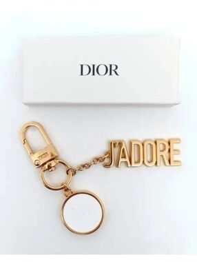 Dior Jadore Bijou De Sac Bag Charm Keychain Gold Ring Logo Limited Edition Gift